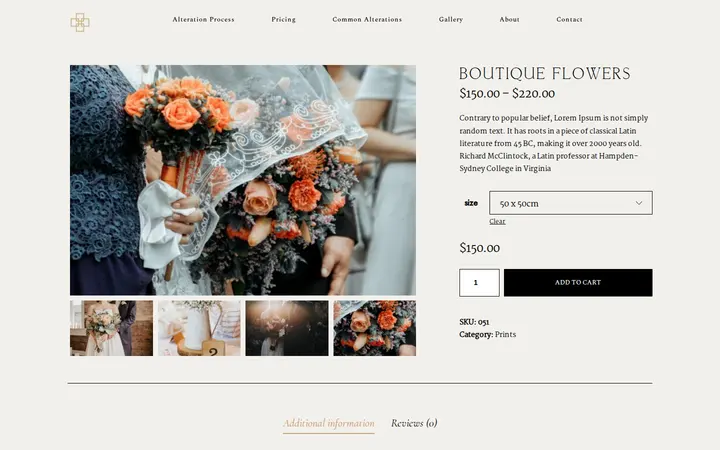 /product/boutique-flowers — Anne Thomas Couture