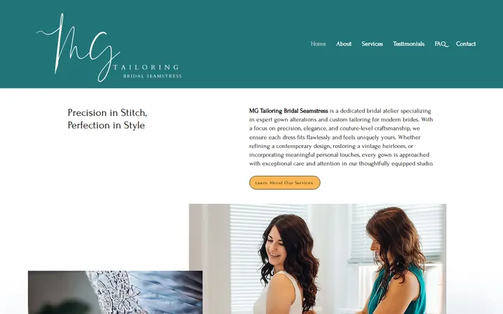 Website of MG Tailoring Bridal Seamstress
