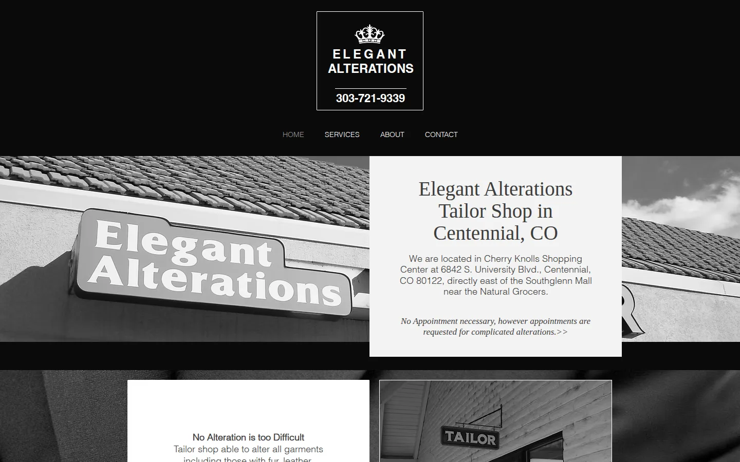 Captured website of Elegant Alterations