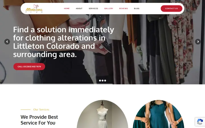 Website of Alterations Plus