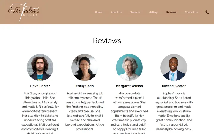 /Reviews — The Tailor’s Studio