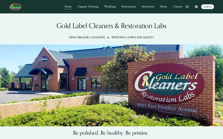 Website of Gold Label Cleaners & Restoration Labs