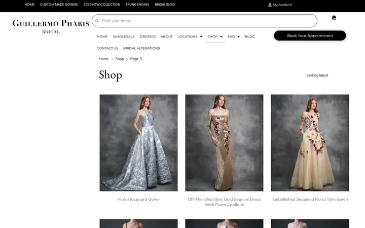/shop/page/3 — GUILLERMO PHARIS BRIDAL