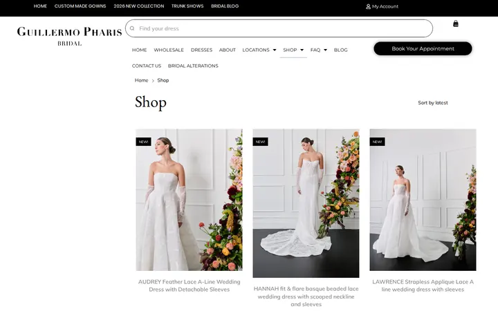Website of GUILLERMO PHARIS BRIDAL