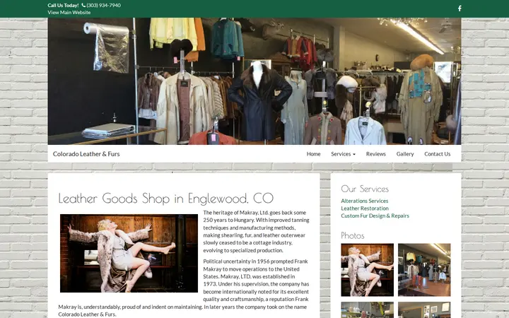 Website of Colorado Leather & Furs