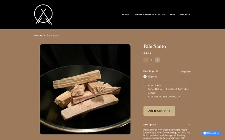 /product/palo-santo/3 — Curios Nature & Co