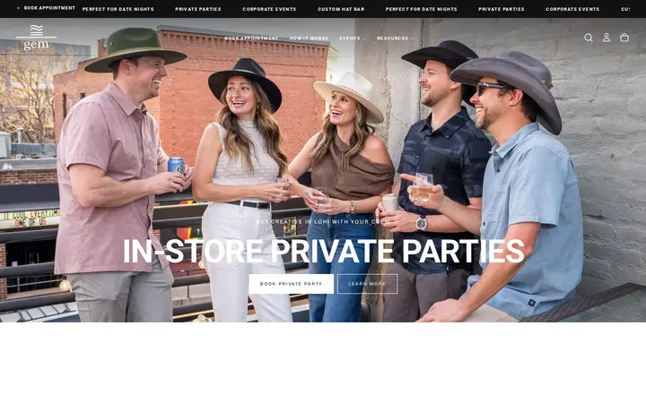 /pages/private-parties — Gem Hats