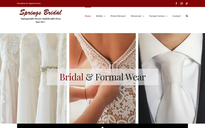 Website of Springs Bridal