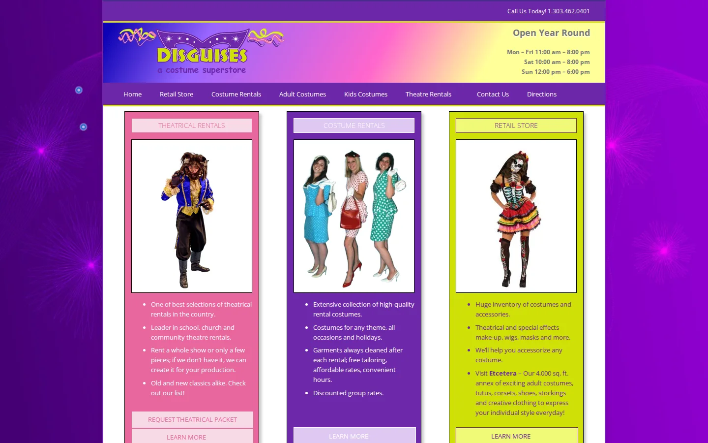 Captured website of Disguises A Costume Superstore