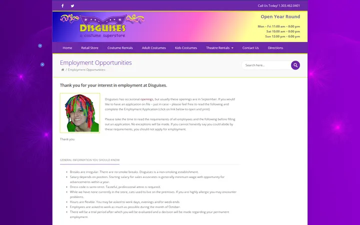 /employment-opportunities — Disguises A Costume Superstore