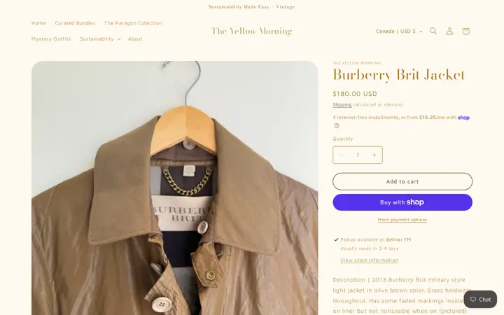 /products/burberry-jacket — The Yellow Morning