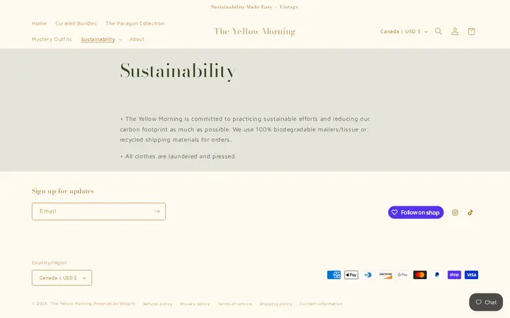 /pages/sustainability — The Yellow Morning