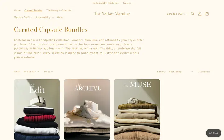 /collections/curated-capsule-bundles — The Yellow Morning