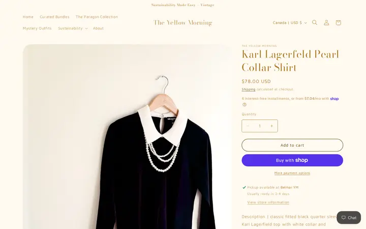 /products/karl-lagerfeld-pearl-collar-shirt — The Yellow Morning