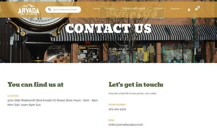 /contact — Arvada Army Navy Surplus
