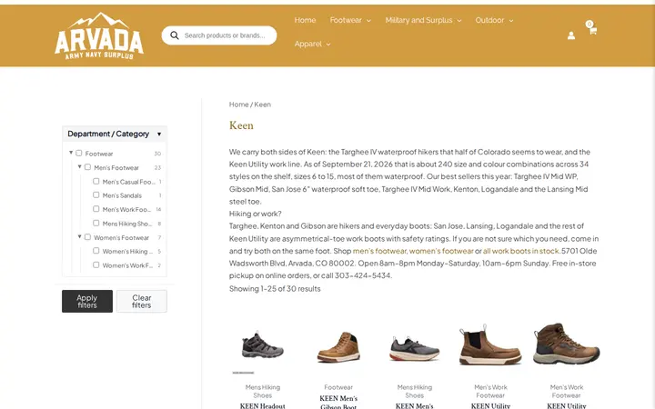 /brand/keen — Arvada Army Navy Surplus