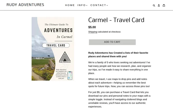 /collections/travel-cards/products/carmel-travel-card — Rudy Adventures