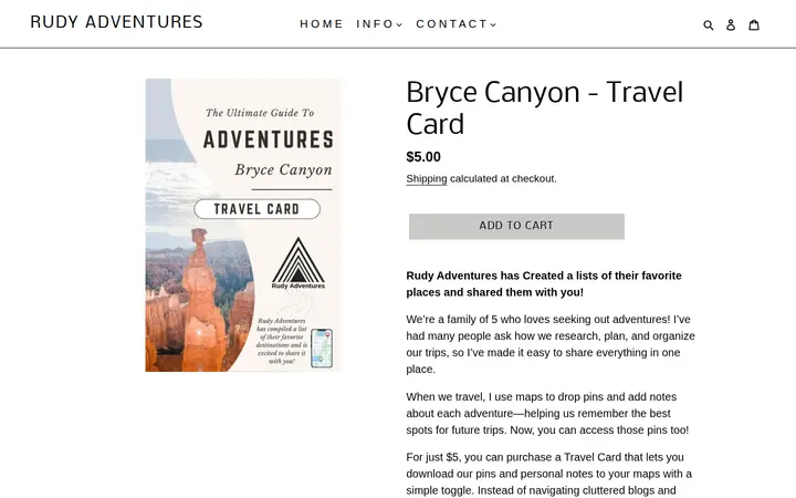 /collections/travel-cards/products/bryce-canyon-travel-card — Rudy Adventures