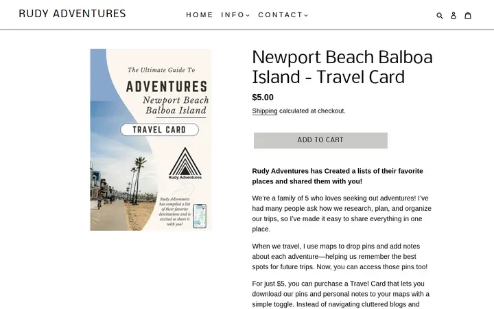 /collections/travel-cards/products/newport-beach-balboa-island-travel-card — Rudy Adventures