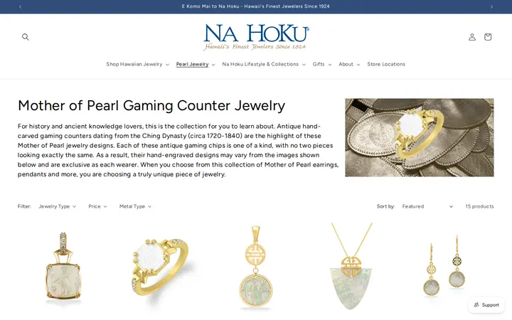 /collections/mother-of-pearl-gaming-counter-jewelry — Na Hoku - Hawaii's Finest Jewelers Since 1924