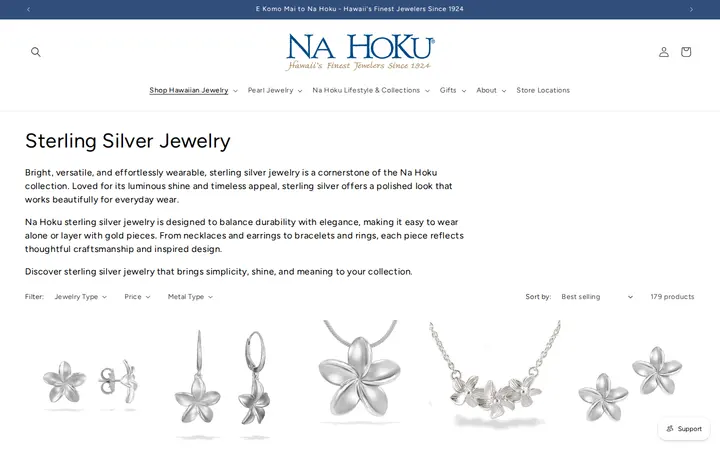 /collections/sterling-silver-jewelry — Na Hoku - Hawaii's Finest Jewelers Since 1924