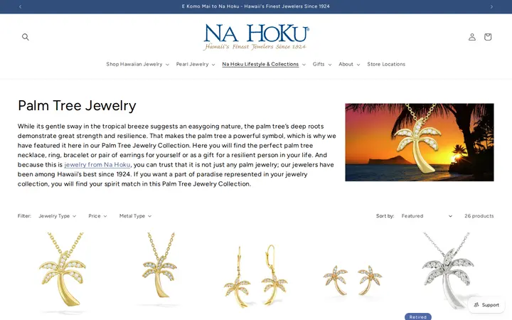 /collections/palm-tree-jewelry — Na Hoku - Hawaii's Finest Jewelers Since 1924