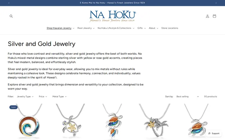 /collections/silver-and-gold-jewelry — Na Hoku - Hawaii's Finest Jewelers Since 1924