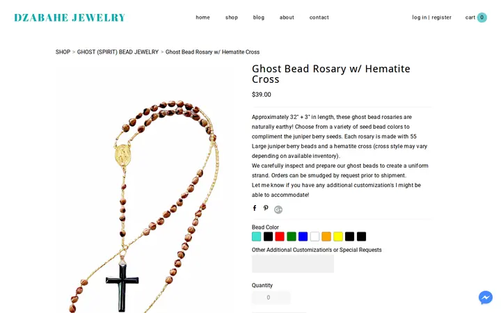/store/p139/Ghost_Bead_Rosary_Hematite_Cross.html — Dzabahe Jewelry
