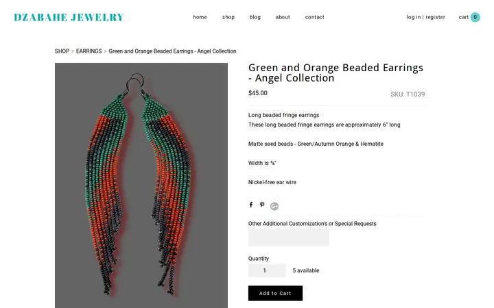 /store/p1039/Green_and_Orange_Beaded_Earrings_-_Angel_Collection.html — Dzabahe Jewelry