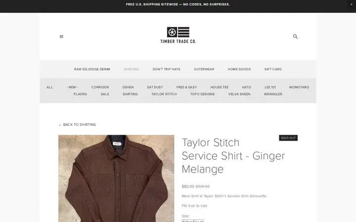 /shirting/taylor-stitch-serviceshirtginger — Timber Trade Company
