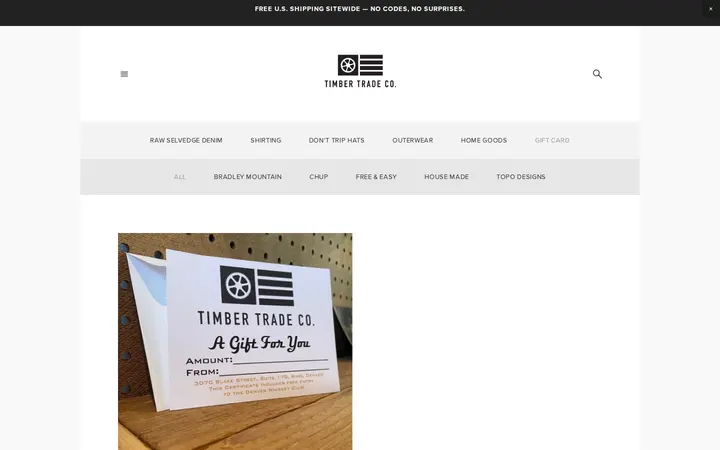 /giftcard — Timber Trade Company