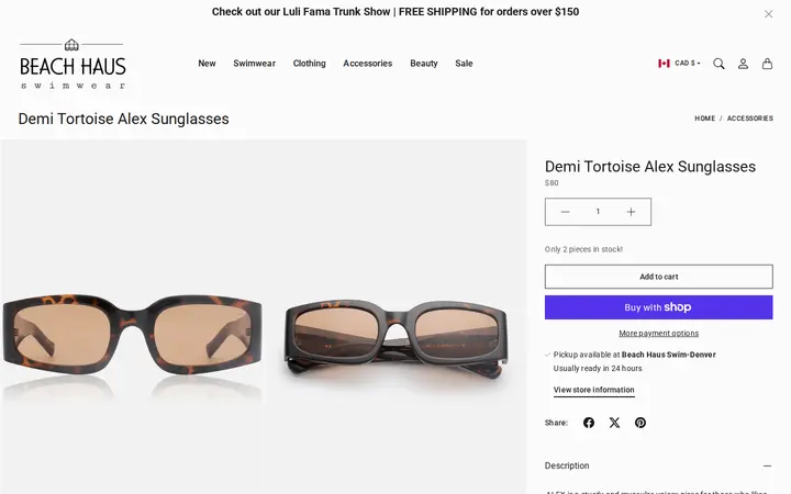 /en-ca/collections/accessories/products/demi-tortoise-alex-sunglasses — Beach Haus Swimwear