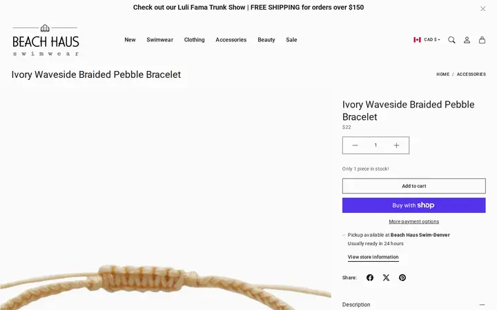 /en-ca/collections/accessories/products/ivory-waveside-braided-pebble-bracelet — Beach Haus Swimwear