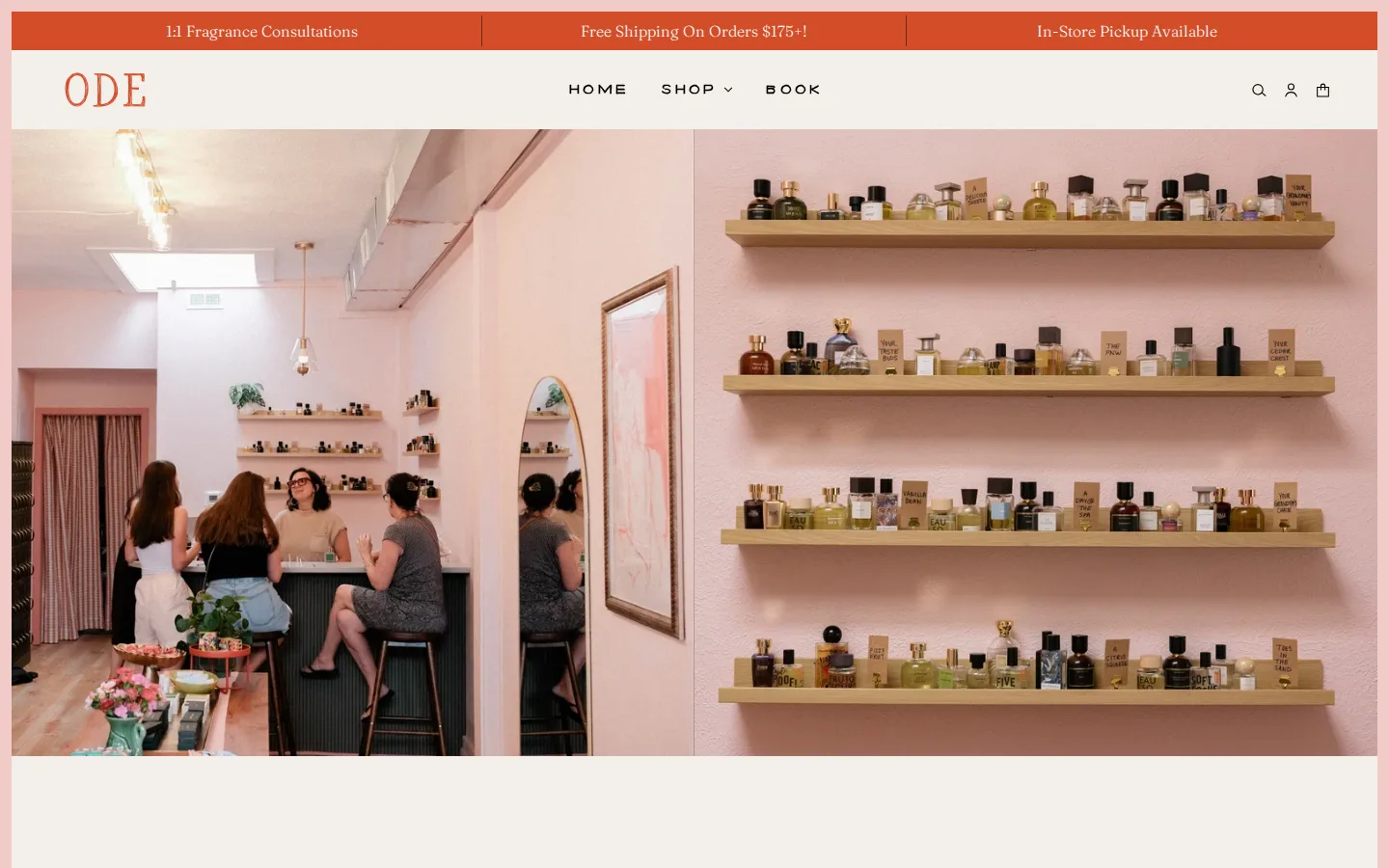 Captured website of Ode To Perfume