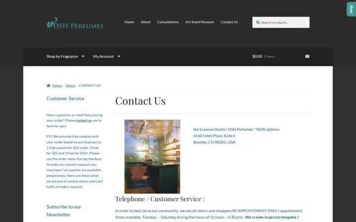 /about/contact-us — The Essense Studio / DSH Perfumes