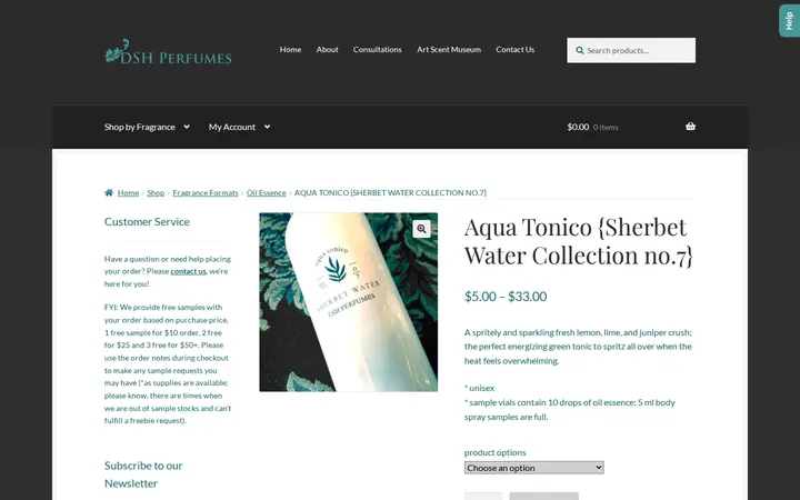 /shop/aqua-tonico-sherbet-water-collection-no-7 — The Essense Studio / DSH Perfumes