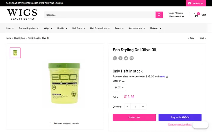 /collections/hair-styling-products/products/eco-styling-gel-olive-oil — Wigs Beauty & Barber Supply