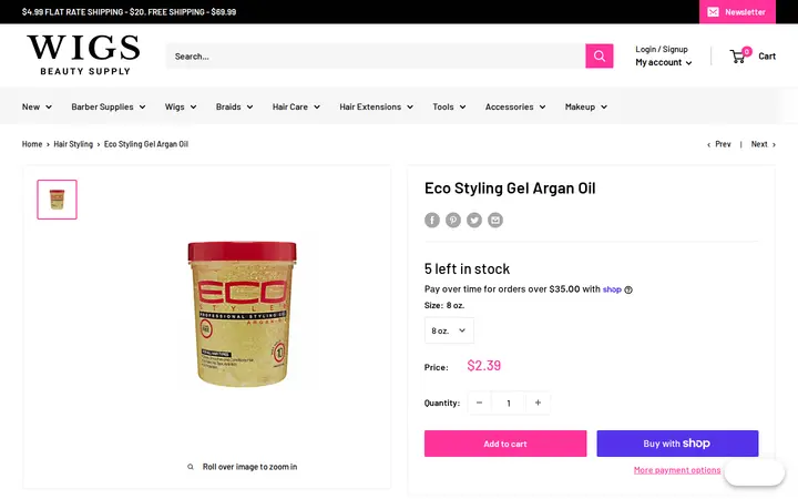 /collections/hair-styling-products/products/eco-styling-gel-argan — Wigs Beauty & Barber Supply