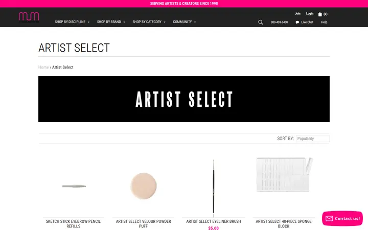 /collections/artist-select — MakeUpMania