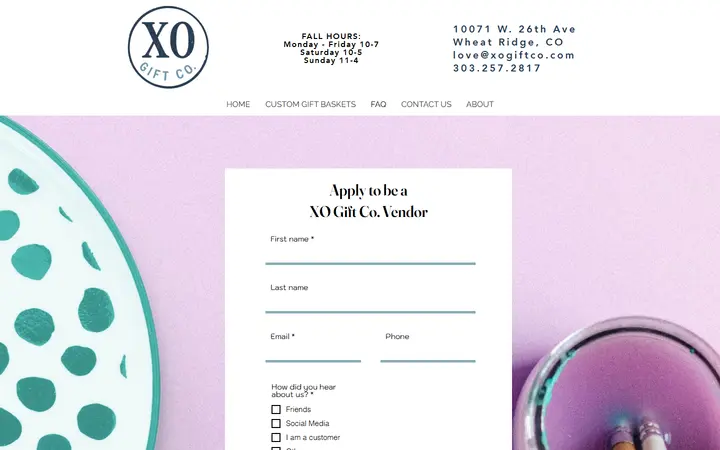 /vendor-form — XO Gift Co.