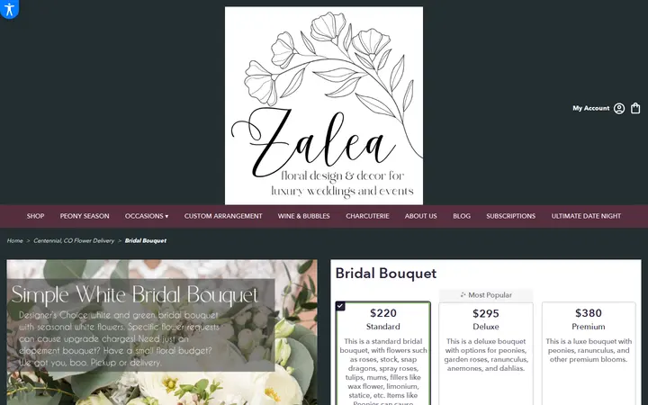/centennial-zalea-luxury-florist/bridal-bouquet.html — Zalea Flowers (located inside the plant gallery)