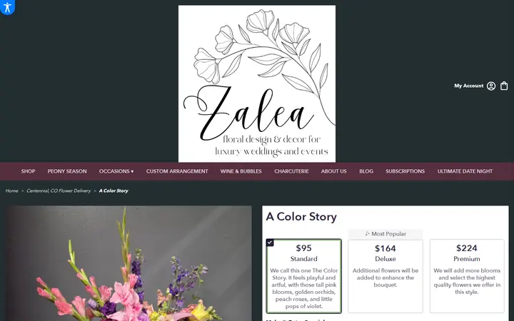 /centennial-zalea-luxury-florist/a-color-story.html — Zalea Flowers (located inside the plant gallery)