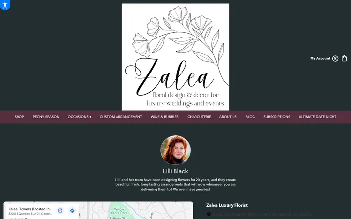 /about-us — Zalea Flowers (located inside the plant gallery)