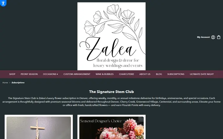 /flower-subscriptions — Zalea Flowers (located inside the plant gallery)