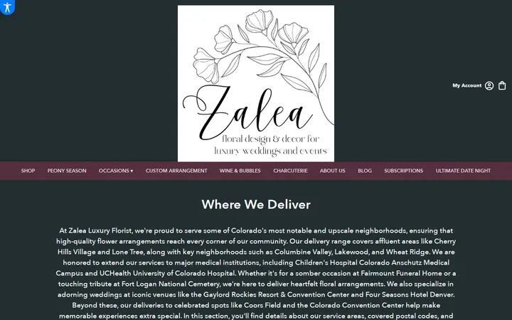 /where-we-deliver — Zalea Flowers (located inside the plant gallery)