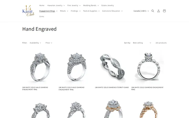 /collections/hand-engraved — 14 Karat Club