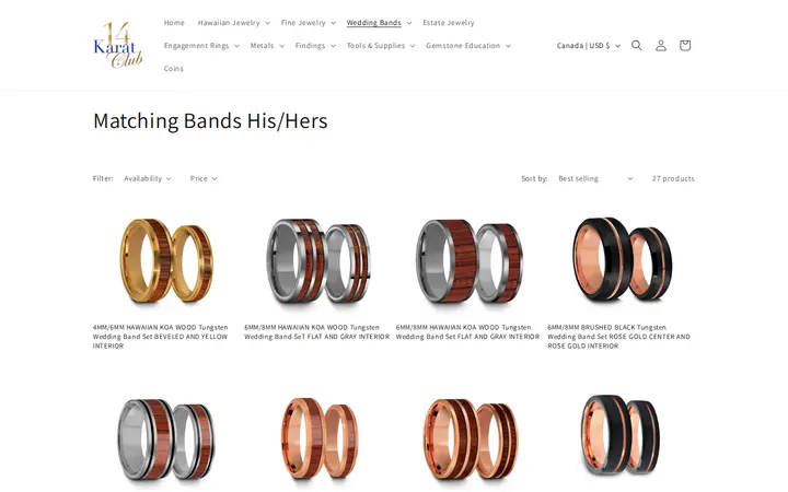 /collections/matching-bands-his-hers — 14 Karat Club