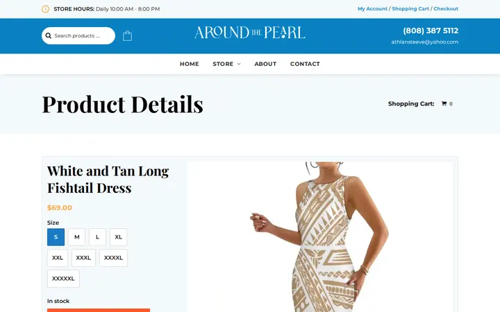 /product/White-and-Tan-Long-Fishtail-Dress — Around The Pearl