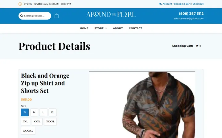 /product/Black-and-Orange-Zip-up-Shirt-and-Shorts-Set — Around The Pearl