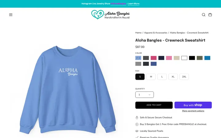 /collections/apparel-stickers/products/aloha-bangles-crewneck-sweatshirt — Aloha Bangles